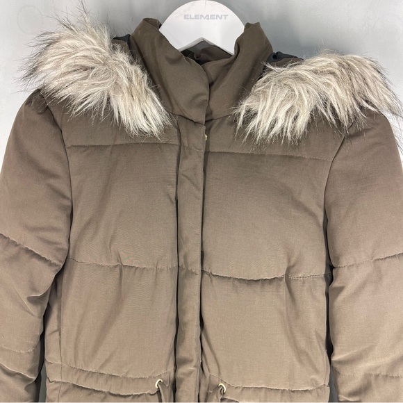 H&M Divided Long Winter Coat with Faux Fur Hood Size 4 - Picture 7 of 14